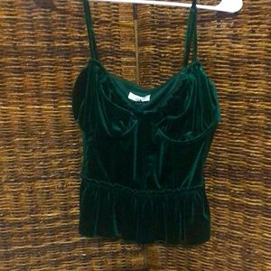 Velour forest green tank top